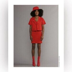 NWT [SET] Honor The Gift Service Mini Dress S Red Ribbed Oversized Monogram